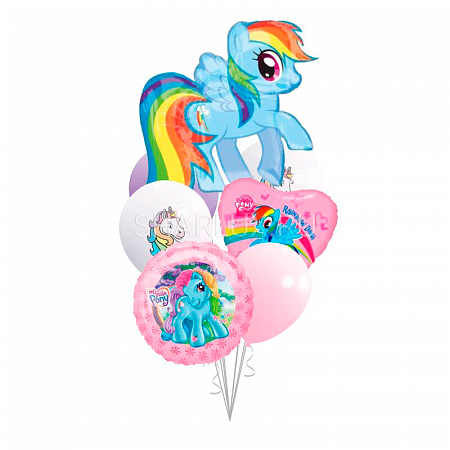 Фонтан из шаров Радужная пони My little pony