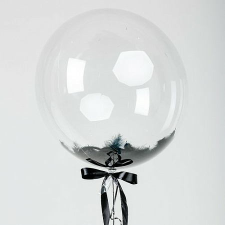 Шар Bubble с перьями , черный цвет