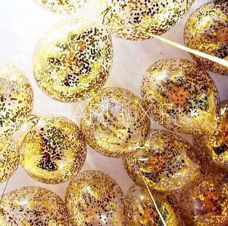 Шары под потолок Золотое конфетти