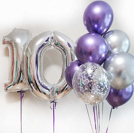 Букет шаров на 10 лет